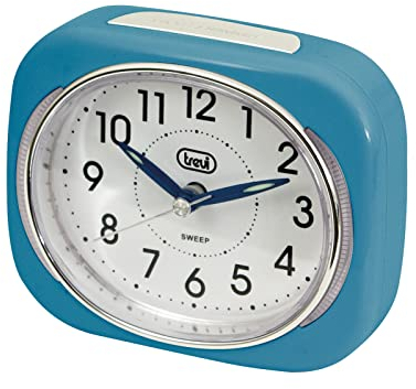 Trevi SL 3040 Sveglia Analogica Silenziosa con Retroilluminazione LED e Ampio Quadrante, Movimento SWEEP Senza Ticchettio, Funzione Snooze, Funzionamento con Batteria Stilo AA, Facile Utilizzo, Blu