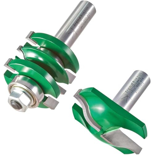 Trend Jeu de fraises à rainurer pour panneaux de porte, queue de 12mm, CR/PDS1X12MMTC