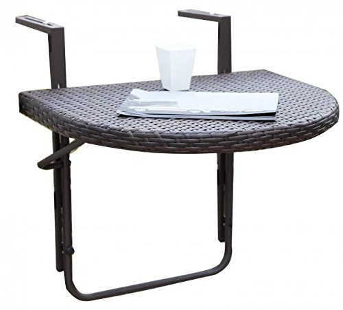 Trend Design Balkontisch Hängetisch Agra 60 x 50 cm Polyrattan Farbe Coffee