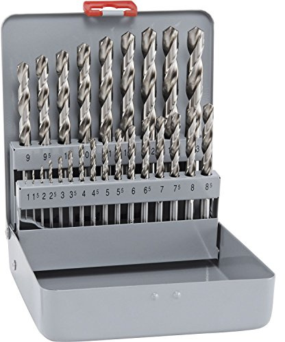 ALPEN Spiralbohrer Set HSS Cobalt 25-teilig (ø 1-13 x 0,5 mm, Bohrer in Metallkassette, Bohrer selbstzentrierend, 5% kobaltlegiert) 100225100