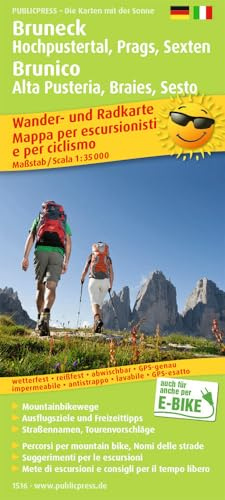 Publicpress Rad- und Wanderkarte Bruneck, Hochpustertal, Prags, Sexten / Brunico, Alta Pusteria, Braies, Sesto 1:35.000: Wander- und Radkarte mit ... 1 : 35 000 (Wander- und Radkarte: WuRK)