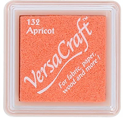 Tsukineko Versacraft Stempelkissen, Zitronengelb, klein, Aprikose, 3.4 x 3.4 x 2 cm