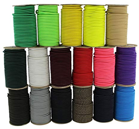 SGT KNOTS Bungee-Seil in Marinequalität, 100 % elastisch, Dacron-Polyester-Bungee-Gummiseil für Heimwerker, Spanngurte, kommerzielle Anwendungen, 0,6 cm x 30,5 m, Braun