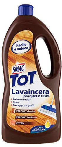 Smac Tot Lavaincera Parkett und Cotto Bodenreiniger mit Carnauba-Wachs, Politur und Schutz, 1 l, 1 Stück
