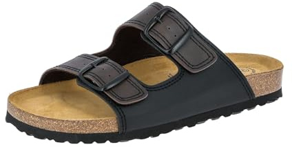 Lico BIOLINE MAN SOFT Herren Pantoletten, Schwarz/ Braun, 44 EU