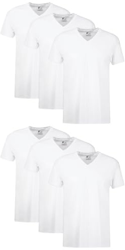 Hanes Mens Cotton, Moisture-wicking V-neck Tee Undershirts, Multiple Packs And Colors, White - 6 Pack, Medium US