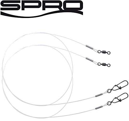 Spro Matt Black Leader Fluoro - 2 Fluorocarbon Spinnvorfächer zum Spinnfischen, Spinnvorfach, Vorfach zum Spinnangeln, Länge/Durchmesser/Tragkraft:40cm / 0.45mm / 15kg - 33lb
