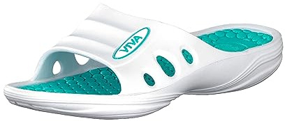 Brandsseller Mujer Zapatos | Zapatillas de Playa y Piscina | Zapatillas para Ducha | Zapatos de baño | Sandalias de Verano | Blanco/Turquesa | 41 EU