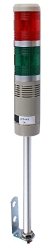 LUBAN Industrial Signal Column, LED Alarm Tower Lamp Flash Indicator, 2-Layer Stack Warning Light With Buzzer for Safety (24V/Sound/Steady ON)