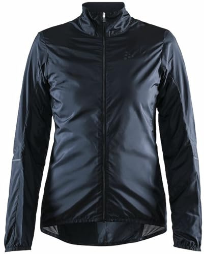 Craft ADV Essence Light Wind Jacket W Black M - Ultraleichte Damen Windjacke wasserabweisend, Fahrrad Regenjacke faltbar, Rennrad Jacke, atmungsaktiv, reflektierend