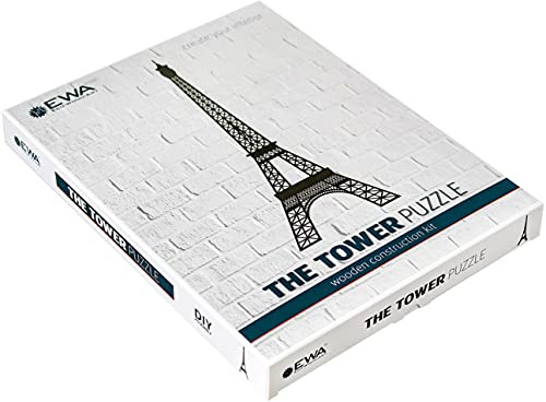 EWA Eco-Wood-Art Tower EWA EcoWoodArt Holzpuzzles Design-Polygonales Puzzle des Turms-Souvenir, Geschenk, Küche, Wohnkultur, Interieur, Schwarz