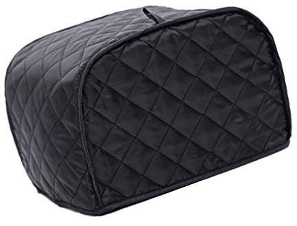 Inzopo 4-Slice Toaster Cover, Dust and Fingerprint Protection, Fits Most Standard Four Slice Toasters, Machine Washable, Black