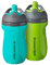 Tommee Tippee Insulated Sportee Bottle, 260ml, for Toddlers 12m+, 2 Pack, Green and Teal, Non-Spill Water Bottle with Bite-Proof Spout and Two-Piece Valve, Leak-Proof and BPA Free