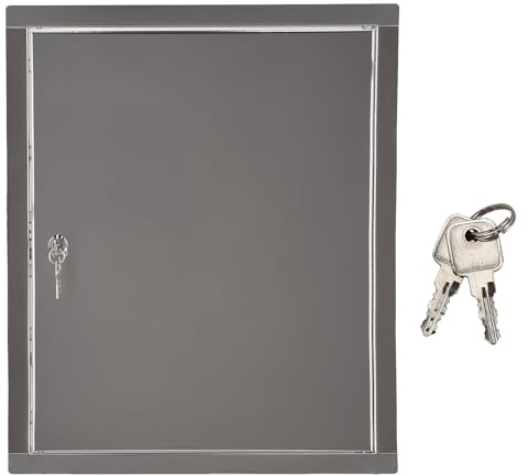 KOTARBAU® Revisionsklappe - 15 x 20 cm - Revisionstür Trockenbau - mit Schloss + 2 Schlüssel - Wartungsklappe - für Drinnen & Draußen - Edelstahl - Silber