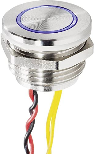 Renkforce RF-4707818 - Pulsador de timbre con piezoeléctrico (acero inoxidable, 24 V/0,3 A), color azul