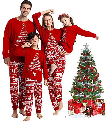 Oriental eLife Christmas Matching Pajamas for Family, Matching Family Christmas Pyjamas Set, Couple Matching PJs Set, Xmas Sleepwear Nightwear for Women Men Adult KID