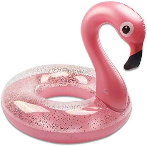 Anello di Nuoto, Gonfiabile Salvagente Piscina ,Anello di Nuoto, Galleggiante Anello di Nuoto,Salvagente fenicottero con paillettes， Anello da Nuoto Flamingo , Materiale: PVC, Per Bambini e Adulti