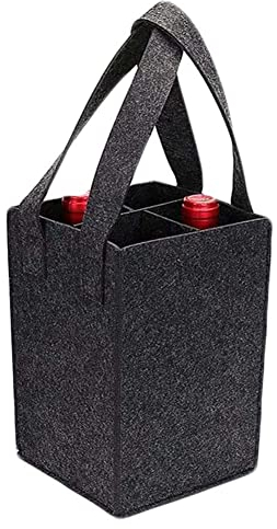 Flaschentasche 4 Flaschen, Filzmaterial Bottlebag Bierbeutel, Weinflasche Geschenk Tasche , Filztasche Flaschenträger Flaschenkorb, Wiederverwendbare Wein Halter Flasche für Ausflüge und Picknicks