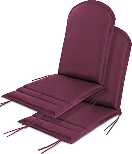 normani 2er-Set Stuhlauflagen Hochlehner - Gartenstuhlauflagen | Sitzpolster | Polsterauflagen für In- und Outdoor 135 x 55 x 6 cm Farbe Brombeere