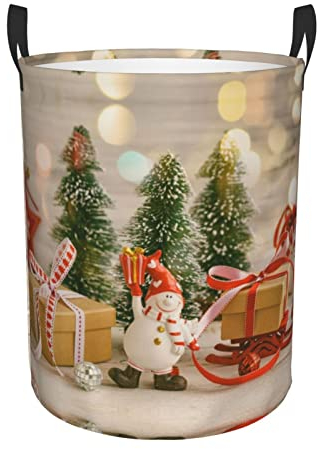 Wäschesammler mit Weihnachtsbaumkugeln, groß, wasserdicht, faltbar, mit Griffen, kreisförmige Aufbewahrung, Kleidertasche