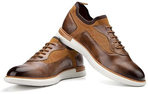 JITAI Scarpe Oxford Uomo Eleganti Comode Formali Stringate da Uomo Business, marrone-02, 43 EU (10 UK)