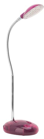 Lightbox pinke Basic LED Schreibtischlampe - 32 cm Höhe - funktionale Tischleuchte mit einstellbaren Arm & Schalter - fürs Büro - 2 W, 140 lm, 6500 K - aus Kunststoff/Metall