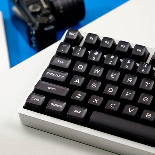 DucKey Durchscheinende Jade Tastenkappen, 142 Tasten/ABS/SA Profil/Doubleshot Keycap für MX Switch Mechanische Tastatur (Color : Black)