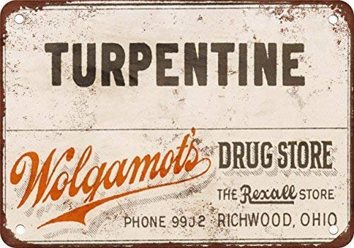Biopracess Metal Sign 8x12 Inches Wolgamot39;S Turpentine