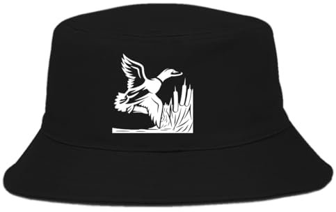 Flying Duck Fischerhut, recycelt, atmungsaktiv, bedruckt, Schwarz, Schwarz , One size