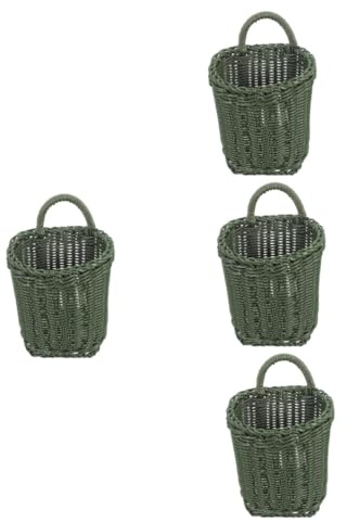 MAGICLULU 4 Cestas Colgantes Tejidas Para Flores Cestas De Almacenamiento Para Cocina De Verduras De Pared Para Almacenar Fruteros Decorativas.
