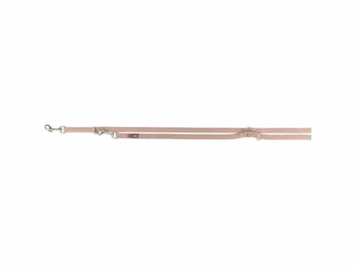 TRIXIE Hundeleine Verlängerung L-XL, 3-Fach verstellbar – 2 m/25 mm, Blush | Rutschfest und wasserabweisend – für Hunde, abwaschbar, langlebig und angenehm zu führen, robust verarbeitet