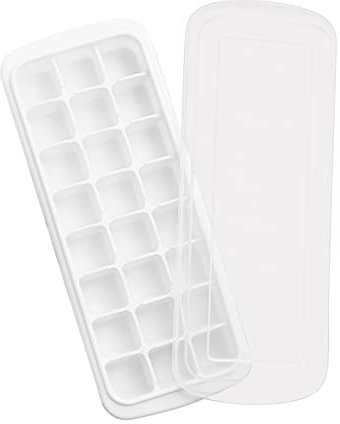 24 cubetti di ghiaccio in silicone, per congelatore, gelatina, cubetti di ghiaccio, vassoio per vino, in plastica (bianco, taglia unica)