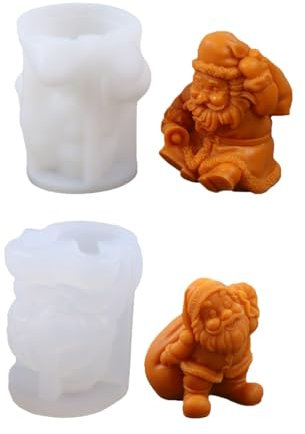 Lot de 2 moules en silicone 3D Gnome, moules à bougies en silicone Père Noël, moules de fabrication de résine, moule en silicone for bougie, décoration de la maison, moule de fabrication de bougies, m