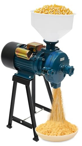 MINRS Molinillo eléctrico de cereales, molinillo de cereales de 2200 W, molinillo eléctrico, trituradora de cereales, maíz, paja, pienso