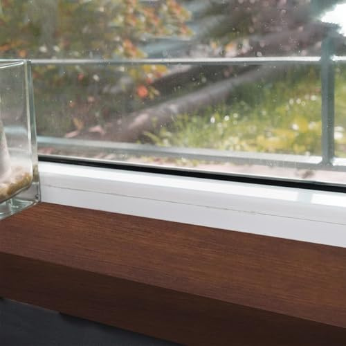Window Sill Cover Decorative Windowsill Edge Board with Wood Texture, Interior Windows Replacement Plate Marble-Style, Walnut Windows Cover for Porch/Door Frames(140x40cm (55 1/8X15 3/4))