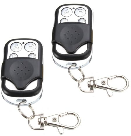 2Pcs 433MHz Garage Door Remote, Universal Gate Remote Control Fob with 4 Channel, Key Fob for Electric Gates, Wireless Garage Door Opener Cloning Key Fob for Garage Doors, Roller Shutters, Car Alarm