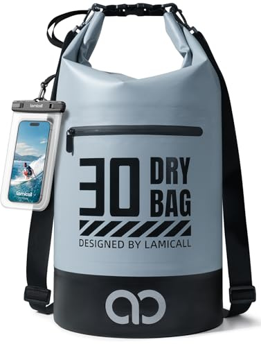 Lamicall Dry Bag, wasserdichte Tasche Beutel - 5L/10L/20L/30L/40L Drybag | [Robust & Kratzfest] Wasserfester Rucksack Waterproof Bag für Wassersport/Strand/Bootsport, Freie 100% wasserfeste Handyhülle