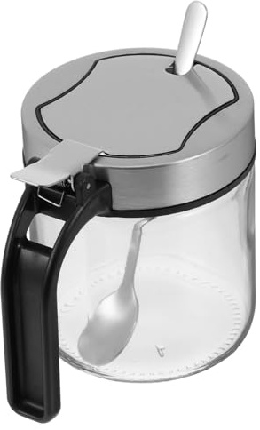 iplusmile 1pezzi Bottiglia Per Condimenti in Vetro Semplice Barattolo Per Condimenti Da Cucina in Inossidabile Per Conservare in Polvere e Altri