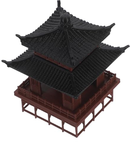 OFFSCH Miniatura Antica in Plastica Decorazione Padiglione da Giardino e Bonsai per Statua Paesaggio Aquarium Asian