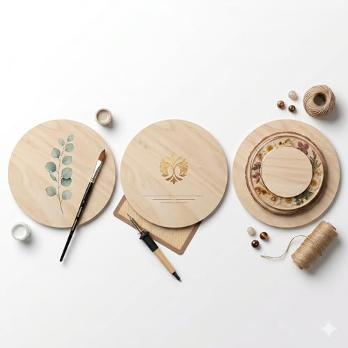 JOINPAYA Lot De 3 Cercles De Bois Disque Bois Inachevés 4.72 Pouces Surface Lisse Pour Peindre Écrire Teindre Décorer Bricolage Couronnes De Porte Et Loisirs Créatifs