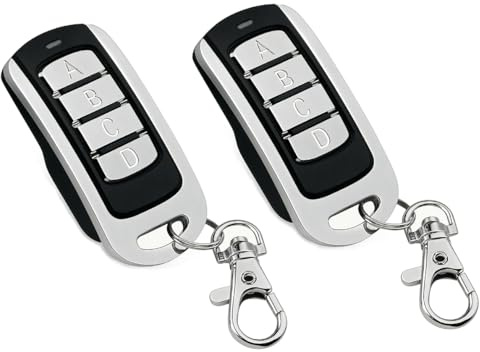 Universaler Handsender für Hörmann Garagentorantriebe – 868,3 MHz Festcode-Fernbedienung mit 4 Kanälen & Schlüsselanhänger (NUR für Modelle mit HELLBLAUEN Tasten). (2)