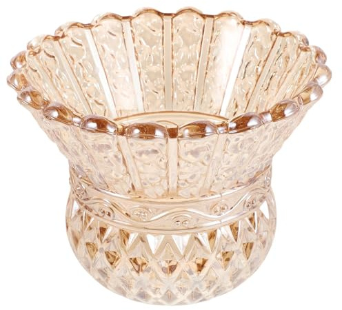 JECOMPRIS Lampe à abat-jour en verre ambré pour lampadaire ou lampe de table, en forme de tulipe. Accessoires pour de style vintage, idéale pour une bibliothèque ou une chambre. Diamètre du