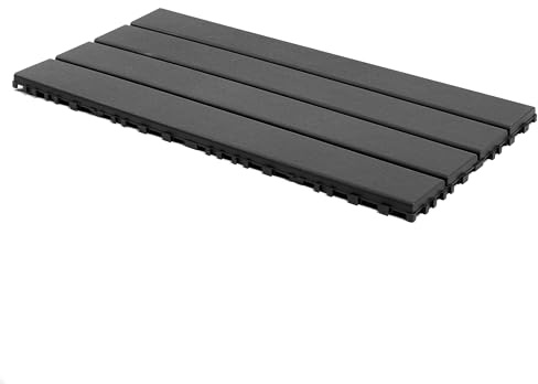 24 s of Dark Gray Outdoor Terrace Deck Tiles, DIY Interlocking decking Floor Tiles, Easy to Install Patio Tiles, Suitable for Indoor and Outdoor Balcony Backyard Poolside Dark Gray