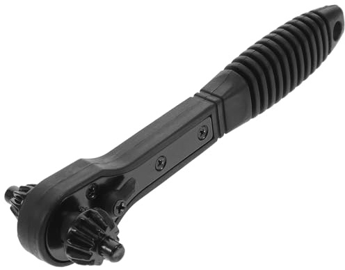 SILENRADAWN 2 in 1 Drill Chuck Wrench Ratchet Drill Chuck Key Wrench Metal Steel Sturdy Well Polished 5.89x1.97x0.98in Black Dual-Ended Quick-Release Spanner for Industrial Use