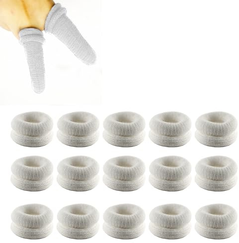 15Pcs Finger Bandages Tubular, Cotton Finger Cots, Adjustable Fingers Sleeve, Cotton Fingers Protection Stalls, for Kitchen, Crafting, Work, and Office Daily First Aid