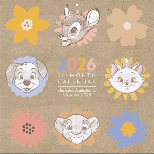 Calendario 2026 da parete disney classics 30 x 30 cm (Artist Series)