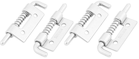 sourcingmap 4pcs Loquet A Ressort Targette A Ressort Verrou de Porte Serrure Pour Meuble Portail Garage acier inox 304 ton argent 2pouces Long