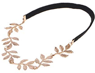 Lyguy Haarband Griechische Göttin Frieden Engel Golden Oliven Blätter Elastisches Haarband Stirnband Vintage