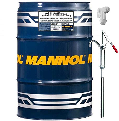60L MANNOL Kühlerfrostschutz Longterm Antifreeze AG11-40°C blau Typ G11 Hahn SAE J1034 ASTM D3306/D4340/D4985 NATO S759VAG TL 774
