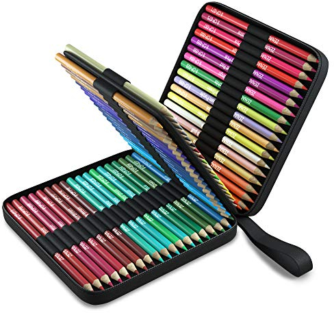 Zenacolor - 72 Buntstifte für Erwachsene, Transporttasche, 72 Professionelle Buntstifte, Buch zum Ausmalen für Kinder und Mandala, Erwachsene – Set Buntstifte